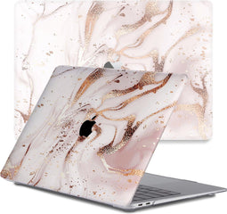 Lunso Geschikt voor MacBook Pro 13 inch M1/M2 (2020-2022) cover hoes - case - Marble Vera