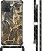 iMoshion Hoesje Geschikt voor Samsung Galaxy A71 Hoesje Met Koord - iMoshion Design Hoesje met Koord - Goud / Zwart / Golden Leaves