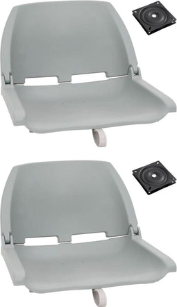 vidaXL - 4-delige - Bootstoelenset - inklapbaar - grijs