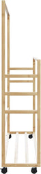vidaXL - Kledingrek - met - schappen - en - wielen - 90x35x155 - cm - bamboe