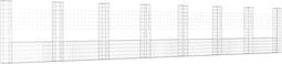 vidaXL - Schanskorf - U-vormig - met - 8 - palen - 860x20x150 - cm - ijzer