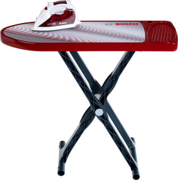 Klein Toys Bosch speelgoedstrijkplank - strijkset met waterspuitfunctie - rood (1 set)