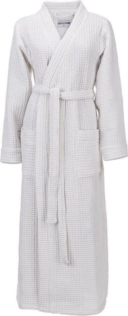 Heckettlane Badjas Wafel - Unisex Ochtendjas van 65% Gerecycled Katoen - GSM 450 - Wit
