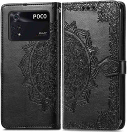 iMoshion Hoesje Geschikt voor Xiaomi Poco M4 Pro 5G Hoesje Met Pasjeshouder - iMoshion Mandala Bookcase - Zwart