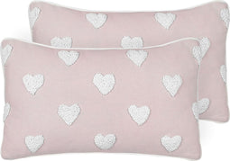 GAZANIA - Sierkussen set van 2 - Roze - 30 x 50 cm - Katoen