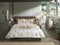 Heckettlane Dekbedovertrek Tuva - Bedlinnen met Bloemen print - 200x220 - Wit - Dekbedhoes van 100% Katoen-Clip Sheared