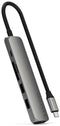 Satechi ST-P7SM - 7-in-1 USB-C Multiport Adapter - Gigabit Ethernet 4K HDMI 100W PD - Grijs