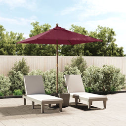 vidaXL - Parasol - met - houten - paal - 198x198x231 - cm - bordeauxrood