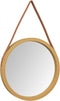 vidaXL - Wandspiegel - met - band - Ø - 45 - cm - goudkleurig
