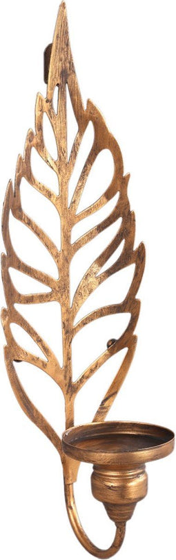 PTMD Mardin Wandkandelaar - 12 x 11 x 39 cm - Ijzer - Goud