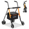 Coast Rollator - 2-in-1 - Lopen en zitten - 5-standen verstelbaar - Aluminium frame - Opvouwbaar - Oranje/Zwart
