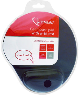 Gembird MP-GEL-BLACK - Muismat met gel polssteun - Extra groot 260 x 220 mm - Zwart