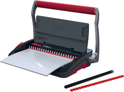 GBC CombBind® CB15 Handmatige Inbindmachine - Plastic Bindruggen - 195 Vel - Zwart/ Rood