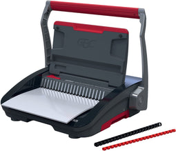 GBC CombBind® CB25 Handmatige Inbindmachine - Plastic Bindruggen - 450 Vel - Zwart/ Rood
