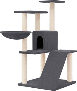 vidaXL - Kattenmeubel - met - sisal - krabpalen - 94 - cm - donkergrijs