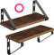 tectake® Cowell - Wandplanken set van 3 - Industrieel design - Donkerbruin