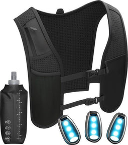 Nuvance Hardloopvest - Hardloop Vest - 3x LED - Verstelbaar - Inclusief 500ML Softflask