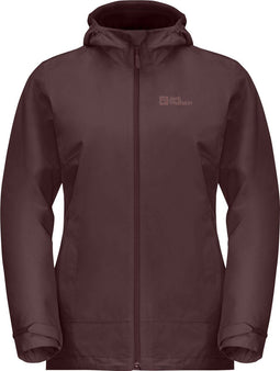 Jack Wolfskin MOONRISE 3IN1 JKT W - Dames Outdoorjas - Waterdicht ademend - red ochre - Maat L