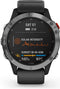 Garmin fēnix 6 Solar - Smartwatch - Zonne-energie - Zilver (Zwart)