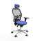 Piqueras y Crespo 3D086G2 - Bureaustoel met hoofdsteun - Verstelbare hoogte en armleuning - Licht Blauw