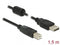 Delock 1.5m - USB 2.0-A/USB 2.0-B - Ferrietkern - Zwart