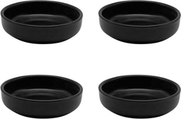 Purepeak Theezakjes Schoteltjes Set van 4 - Porselein - Vaatwasserbestendig - Zwart (4 stuks)
