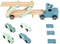 Small Foot - Houten Vrachtwagen Transporter Chicago - 9dlg met sportwagens - Groen blauw naturel hout