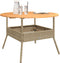 Tuintafel met acaciahouten blad Ø110x71 cm poly rattan beige
