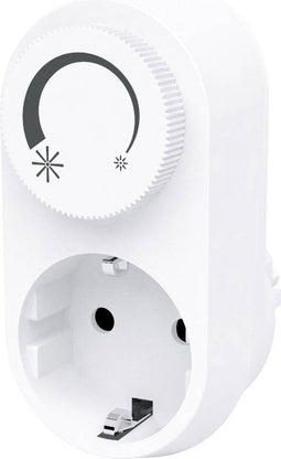 GBO LED tussenstekker met dimmer en draairegelaar met randaarde wit, voor LED 3 - 24 Watt