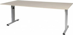 Verstelbaar Bureau - 200x100 Eiken - alu frame