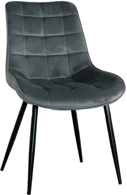 Lizzely Garden & Living De Vince - Eetkamerstoel - Velvet zitting - Grijs