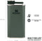 Stanley Classic Wide Mouth Flask 0,23L Hammertone Green | BPA-Vrije heupfles | Roestvrijstalen zakflacon | Makkelijk te vullen, drinken en reinigen
