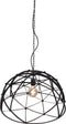Industriële hanglamp Ladan, zwart, rond