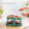 Rotho Fresh Taartstolp hoog met trays, voedselveilig kunststof (PP) BPA-vrij, turquoise/transparant, (35,5 x 34,5 x 26,0 cm)