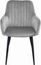 SOLDEN Stoel - Zilvergrijs Velvet, Metalen Poten, Stijlvol Ontwerp en Optimaal Zitcomfort voor Woonkamer, Slaapkamer, Eetkamer of Kantoor, Max. 120 kg