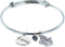 CO88 Collection Celestial 8CB 70005 - Stalen Bedelarmband - Love en Zirkonia Engel - Zilverkleurig / Paars