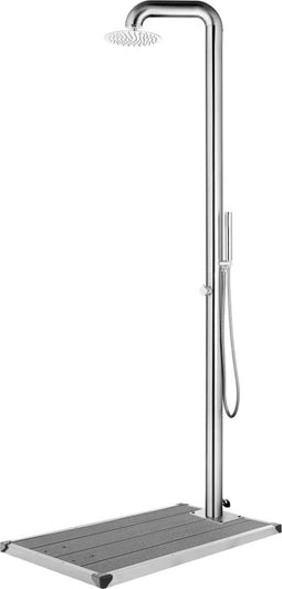 Buitendouche met grijze basis 230 cm roestvrij staal