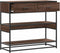 vidaXL - Wandtafel - 90x35x80 - cm - bewerkt - hout - bruin - eikenkleur