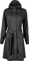 Rains Curve Jacket - Damesregenjas - Licht taps toelopende pasvorm met tailleriem - Maat XXS/XS