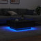 vidaXL - Salontafel - met - LED-verlichting - Zwarte - Eik - 80x80x31 - cm