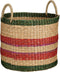 Mica Decorations Opbergmand - Zeegras - H29 x Ø32 cm - Lichtbruin Groen Rood Roze