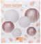 Lampion Papier Rosegoud/Wit, Set van 6
