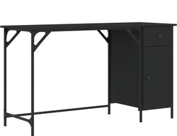 vidaXL - Computerbureau - 131x48x75 - cm - bewerkt - hout - zwart