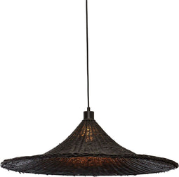 GOOD&MOJO Hanglamp Borabora - Rotan Zwart - Ø70cm - - Hanglampen Eetkamer, Slaapkamer, Woonkamer