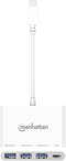 Manhattan 168434 - USB 3.1 Gen 1-hub - 3x USB-A + USB-C PD 100W - Wit
