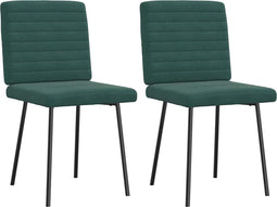 vidaXL - Eetkamerstoelen - 2 - st - fluweel - donkergroen