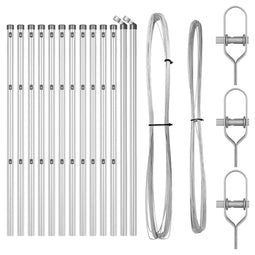 vidaXL - Hekpalen - 13 - stuks - Ø32 - mm - 120 - cm - Gegalvaniseerd - Staal