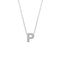 CO88 Collection Alphabet 8CN 11015 Stalen Collier met Hanger - Letter P 9 mm - Lengte 42+5 cm - Zilverkleurig