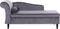 LUIRO - Chaise longue - Donkergrijs - Linkerzijde - Fluweel