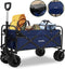 EasLife Bolderkar - Opvouwbaar - Bolderwagen - Regenhoes - Veiligheidsriem - Opbergvakjes - 80KG - 94L - Wasbaar Polyester - 98x45cm - Blauw